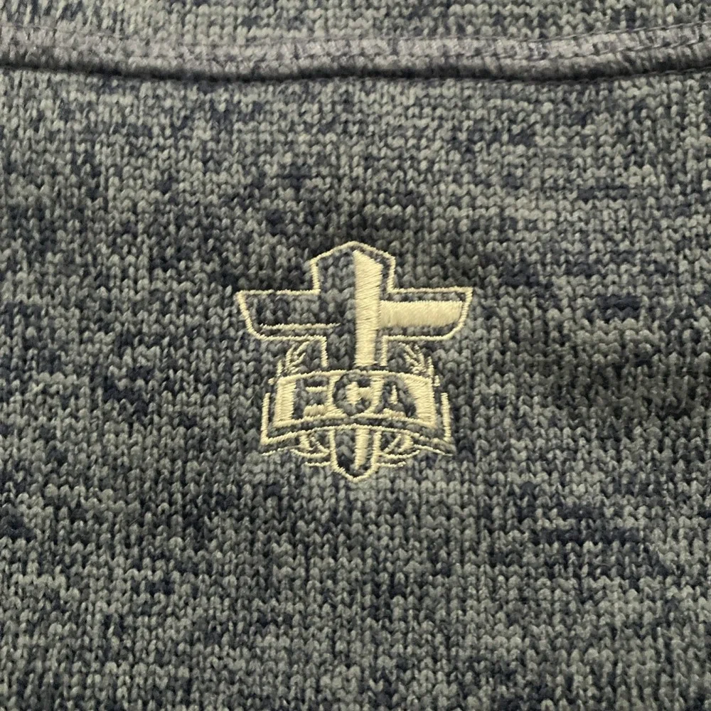 Johnnie O Vest Mens 2XL Full Zip Fleece Blue Wake‎ Heather Zipped FCA Logo